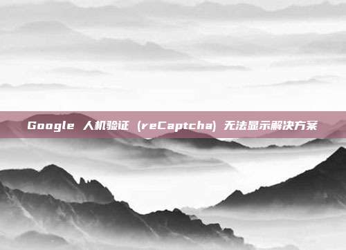 Google 人机验证 (reCaptcha) 无法显示解决方案