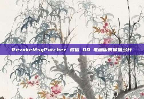 RevokeMsgPatcher 微信 QQ 电脑版防撤回多开
