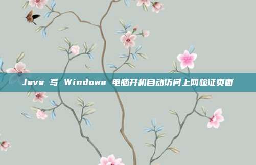 Java 写 Windows 电脑开机自动访问上网验证页面