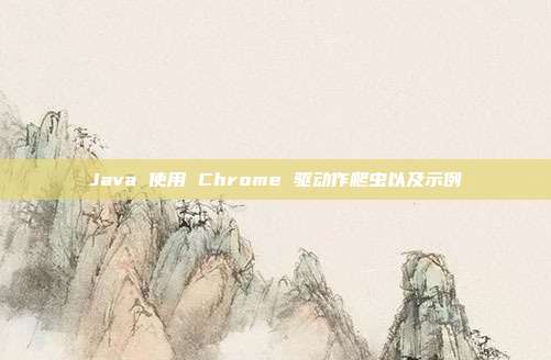 Java 使用 Chrome 驱动作爬虫以及示例