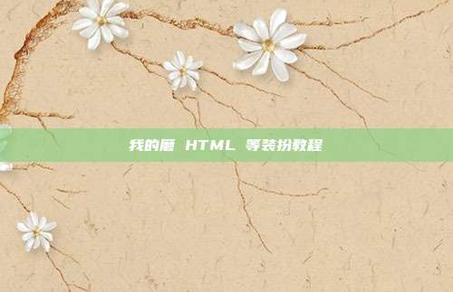我的磨 HTML 等装扮教程