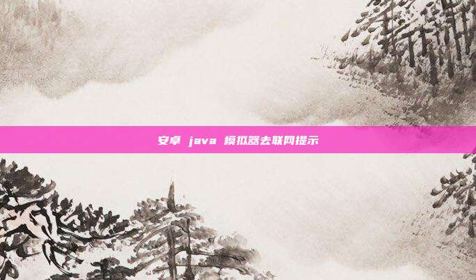 安卓 java 模拟器去联网提示