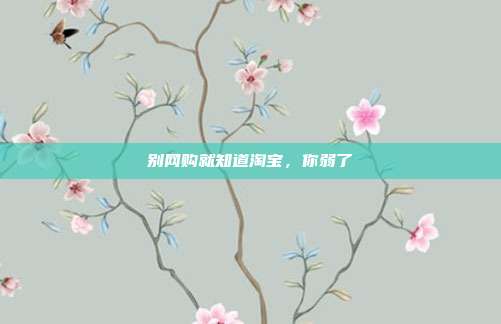 别网购就知道淘宝，你弱了