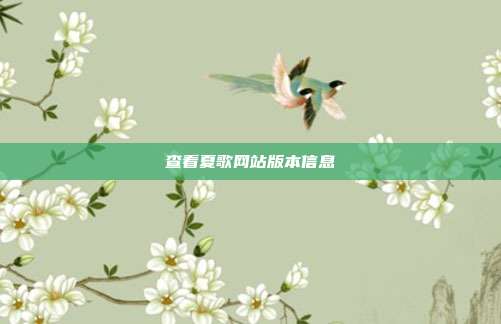 查看夏歌网站版本信息