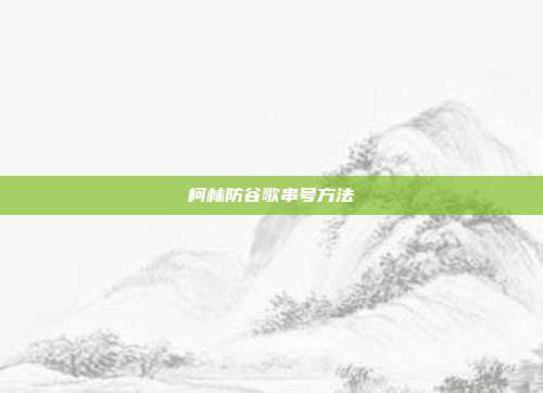 柯林防谷歌串号方法
