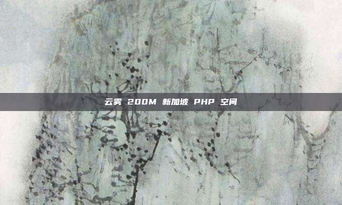 云雾 200M 新加坡 PHP 空间
