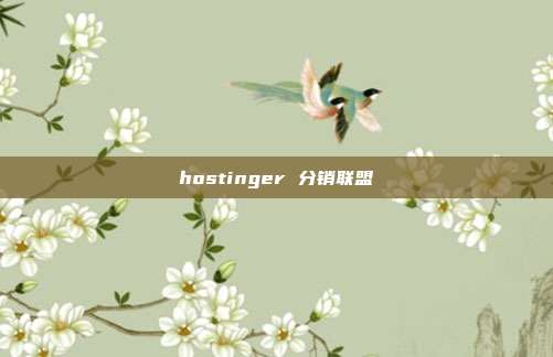 hostinger 分销联盟