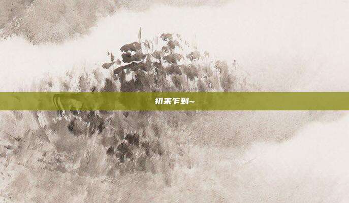 初来乍到~