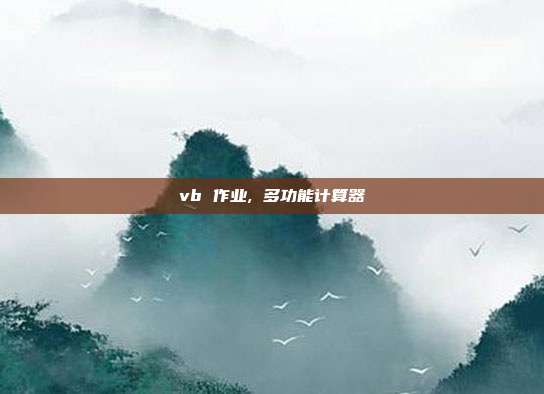 vb 作业, 多功能计算器