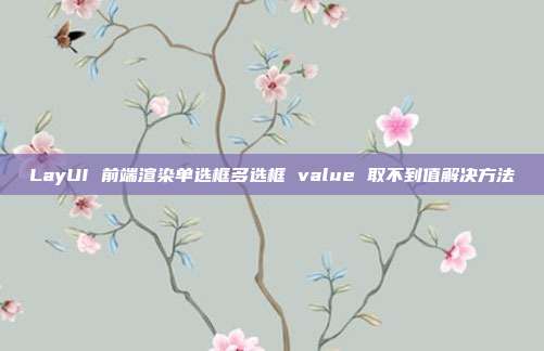 LayUI 前端渲染单选框多选框 value 取不到值解决方法