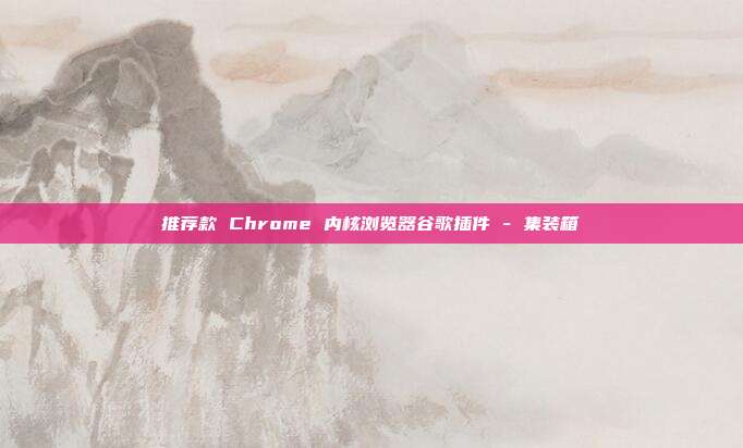 推荐款 Chrome 内核浏览器谷歌插件 - 集装箱