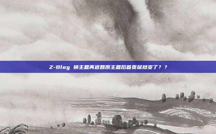 Z-Blog 换主题再返回原主题后首页居然变了??