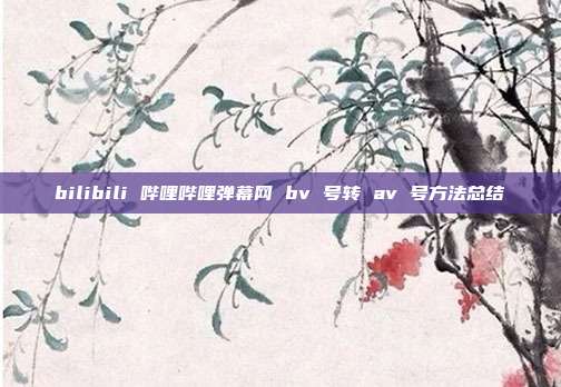 bilibili 哔哩哔哩弹幕网 bv 号转 av 号方法总结
