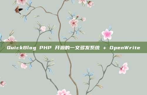 QuickBlog PHP 开源的一文多发系统 + OpenWrite