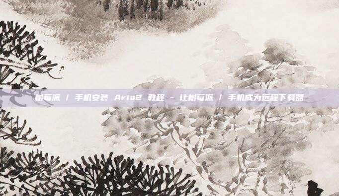 树莓派 / 手机安装 Aria2 教程 - 让树莓派 / 手机成为远程下载器