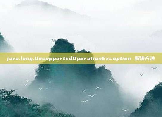 java.lang.UnsupportedOperationException 解决方法
