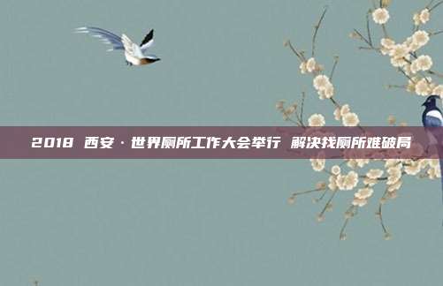 2018 西安·世界厕所工作大会举行 解决找厕所难破局