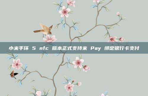 小米手环 5 nfc 版本正式支持米 Pay 绑定银行卡支付