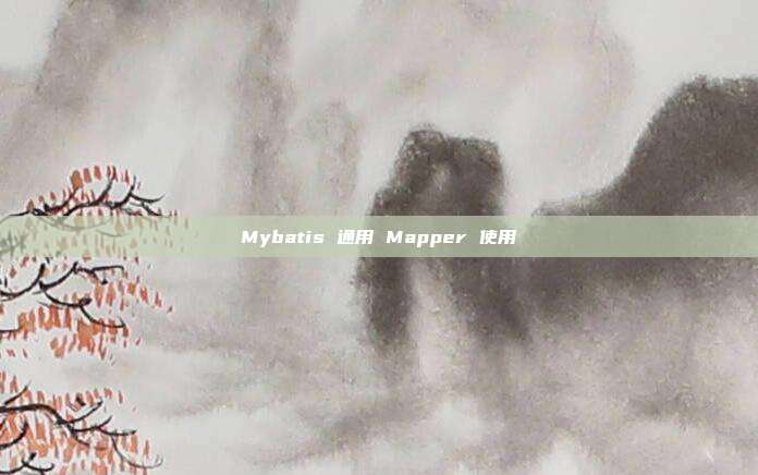 Mybatis 通用 Mapper 使用