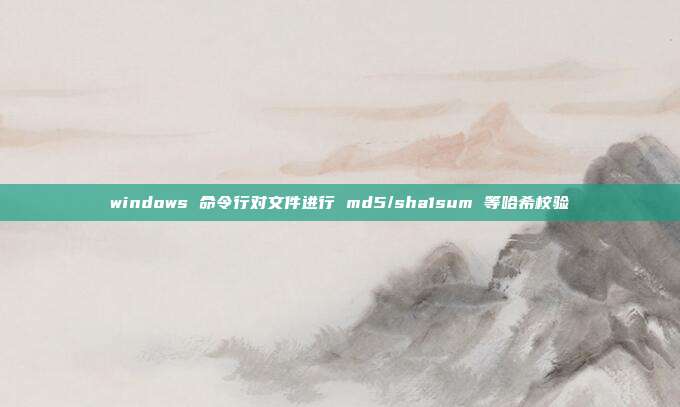 windows 命令行对文件进行 md5/sha1sum 等哈希校验