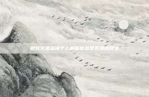 微软火狐查询个人邮箱信息是否泄露网址