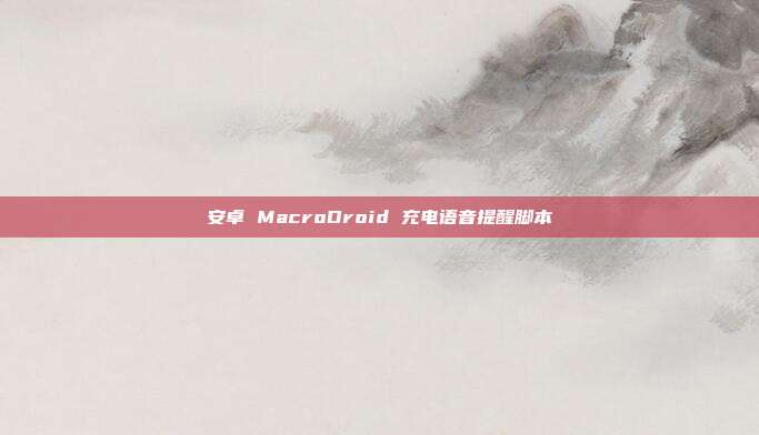 安卓 MacroDroid 充电语音提醒脚本