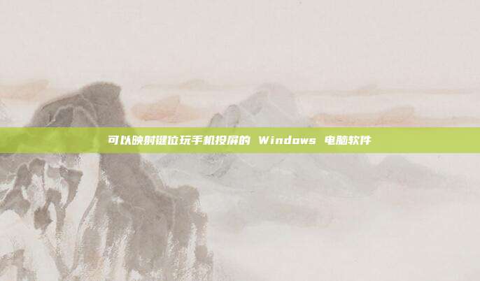 可以映射键位玩手机投屏的 Windows 电脑软件