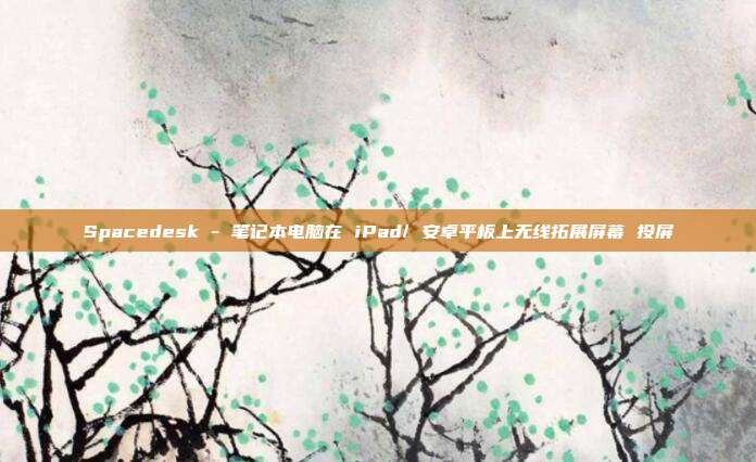 Spacedesk - 笔记本电脑在 iPad/ 安卓平板上无线拓展屏幕 投屏